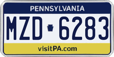PA license plate MZD6283