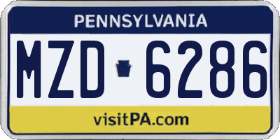 PA license plate MZD6286