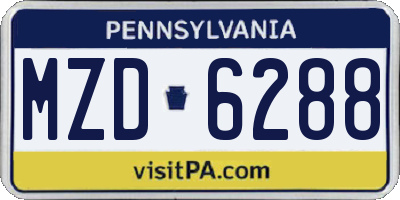 PA license plate MZD6288