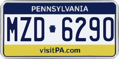 PA license plate MZD6290