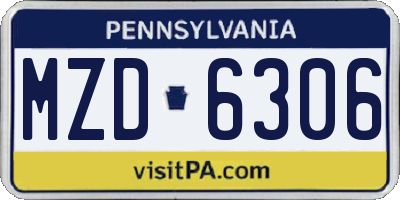 PA license plate MZD6306