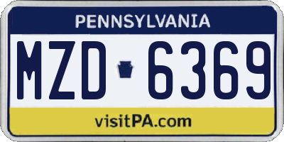 PA license plate MZD6369