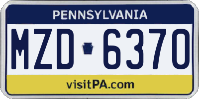 PA license plate MZD6370