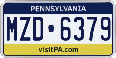 PA license plate MZD6379