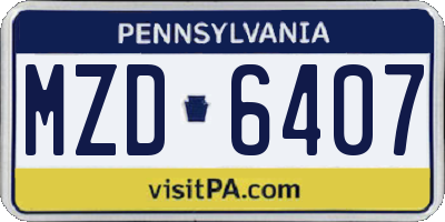 PA license plate MZD6407