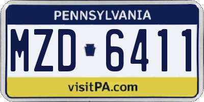 PA license plate MZD6411