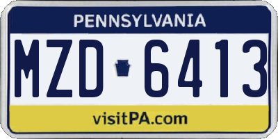 PA license plate MZD6413