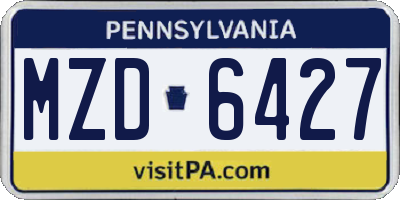 PA license plate MZD6427
