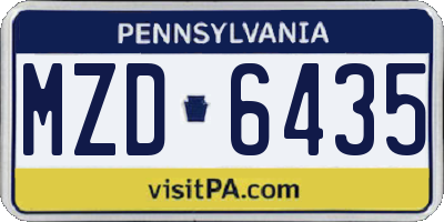 PA license plate MZD6435