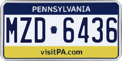 PA license plate MZD6436