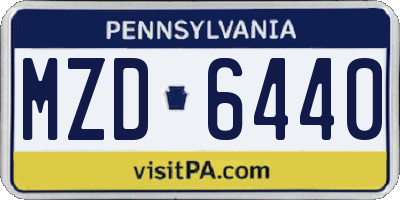 PA license plate MZD6440