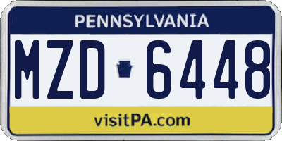 PA license plate MZD6448