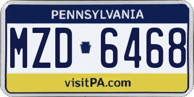 PA license plate MZD6468
