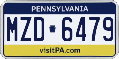 PA license plate MZD6479