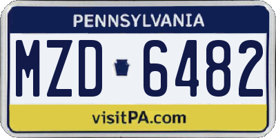 PA license plate MZD6482