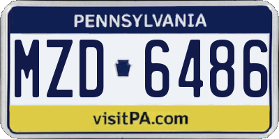 PA license plate MZD6486