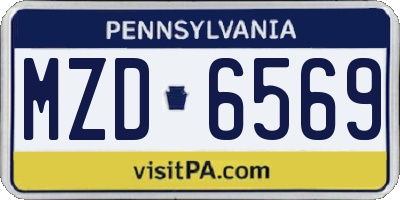 PA license plate MZD6569
