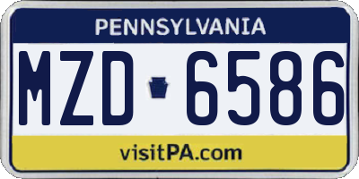 PA license plate MZD6586