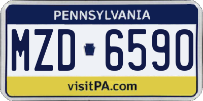 PA license plate MZD6590