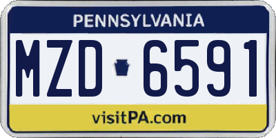 PA license plate MZD6591