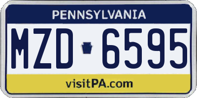 PA license plate MZD6595