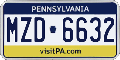 PA license plate MZD6632