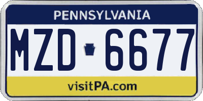 PA license plate MZD6677