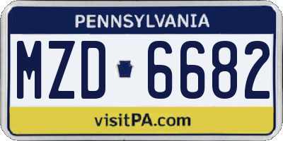 PA license plate MZD6682