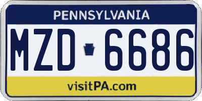 PA license plate MZD6686