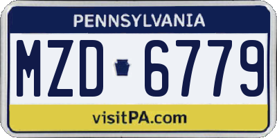 PA license plate MZD6779