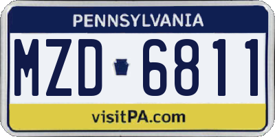 PA license plate MZD6811