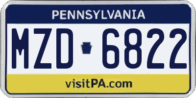 PA license plate MZD6822