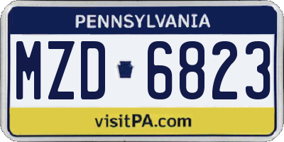 PA license plate MZD6823