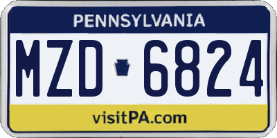 PA license plate MZD6824