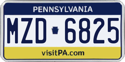 PA license plate MZD6825