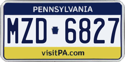PA license plate MZD6827