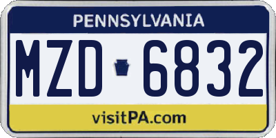 PA license plate MZD6832