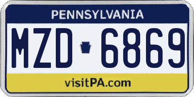 PA license plate MZD6869