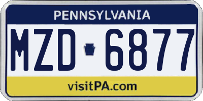 PA license plate MZD6877