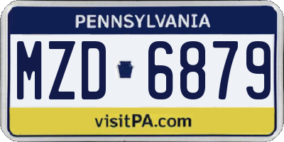 PA license plate MZD6879