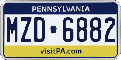 PA license plate MZD6882