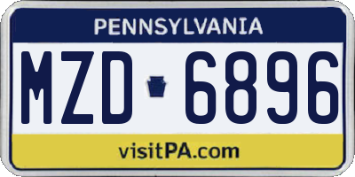 PA license plate MZD6896