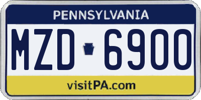 PA license plate MZD6900