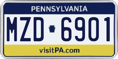 PA license plate MZD6901