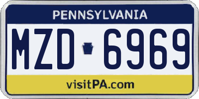 PA license plate MZD6969