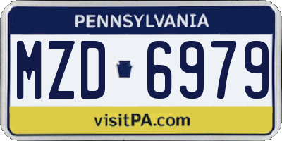 PA license plate MZD6979