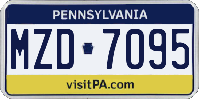 PA license plate MZD7095