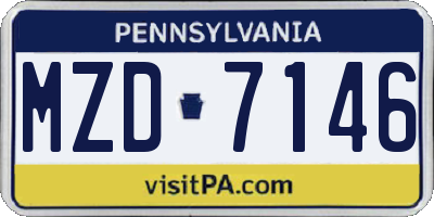 PA license plate MZD7146
