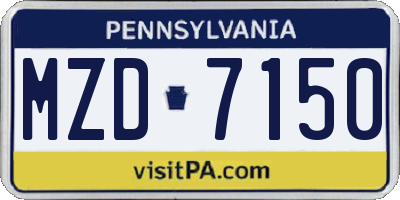 PA license plate MZD7150