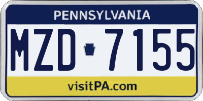 PA license plate MZD7155
